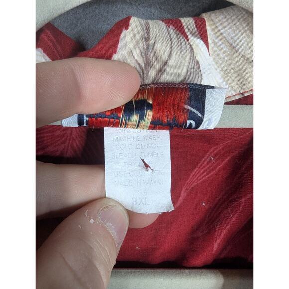 PACIFIC LEGEND Mens 3XL Hawaiian Camp Shirt Red Floral USA - Picture 3 of 6